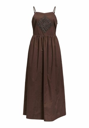Object, MAXIKLEID BESTICKTES - Velika haljina - seal brown
