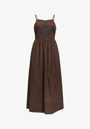 Object, MAXIKLEID BESTICKTES - Velika haljina - seal brown