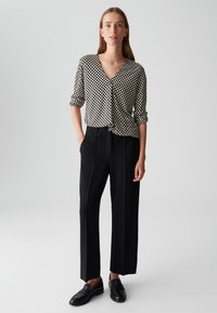 OPUS REGULAR FIT 3/4 SLEEVE PRINT - Langarmshirt - black