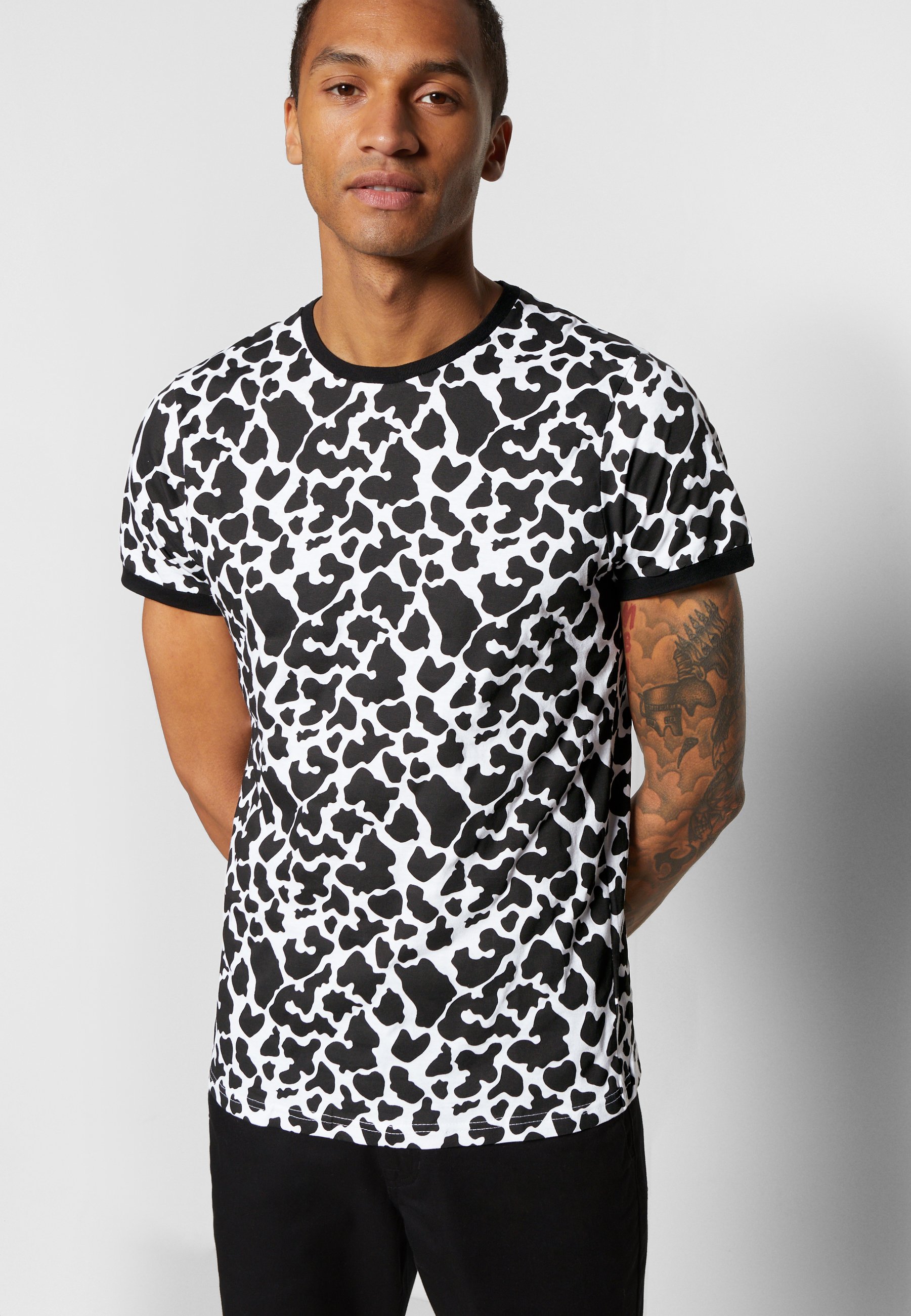 Black and white cow shirt Clearance