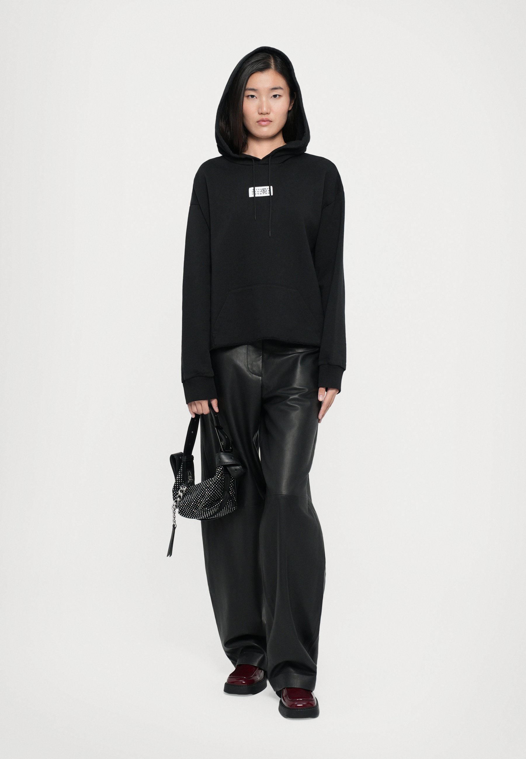 【MM6 Maison Margiela】クロップド丈フーディ MM6 Maison Margiela Hoodie - black - Zalando