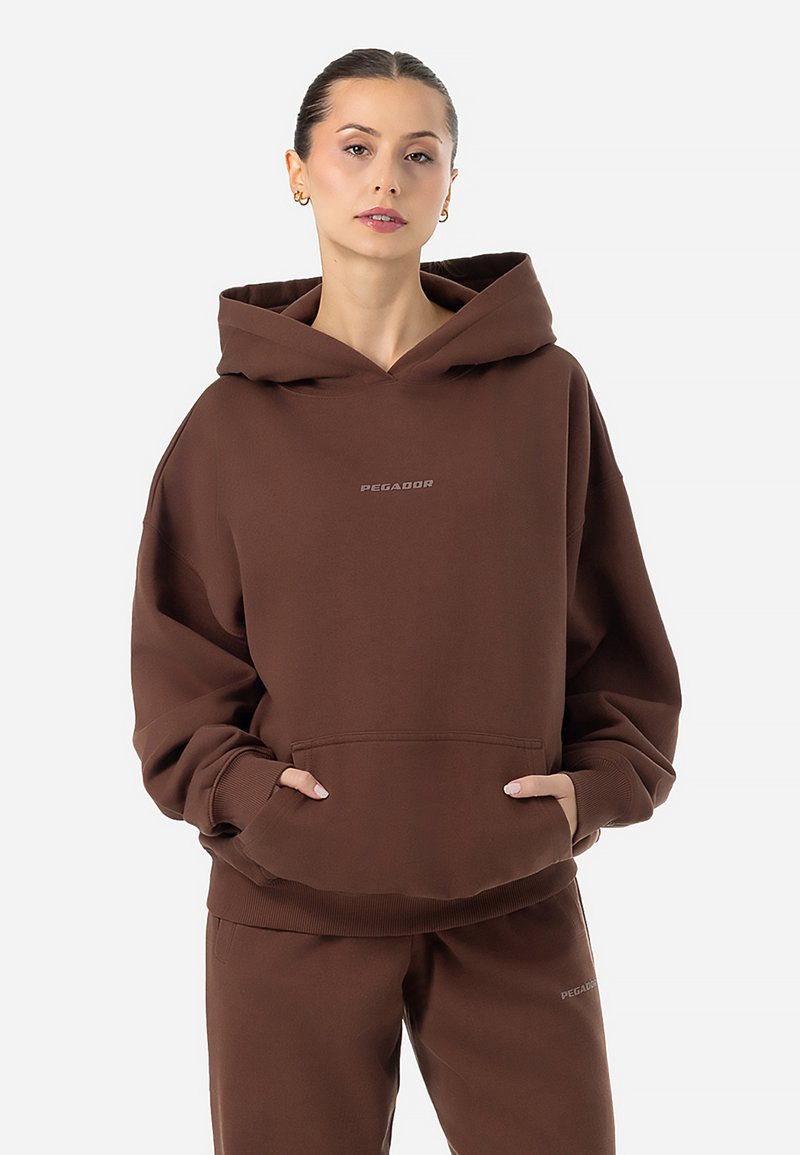Pegador - CLARITA LOGO OVERSIZED HOODIE - Sweatshirt - washed hazel brown gum, Enlarge