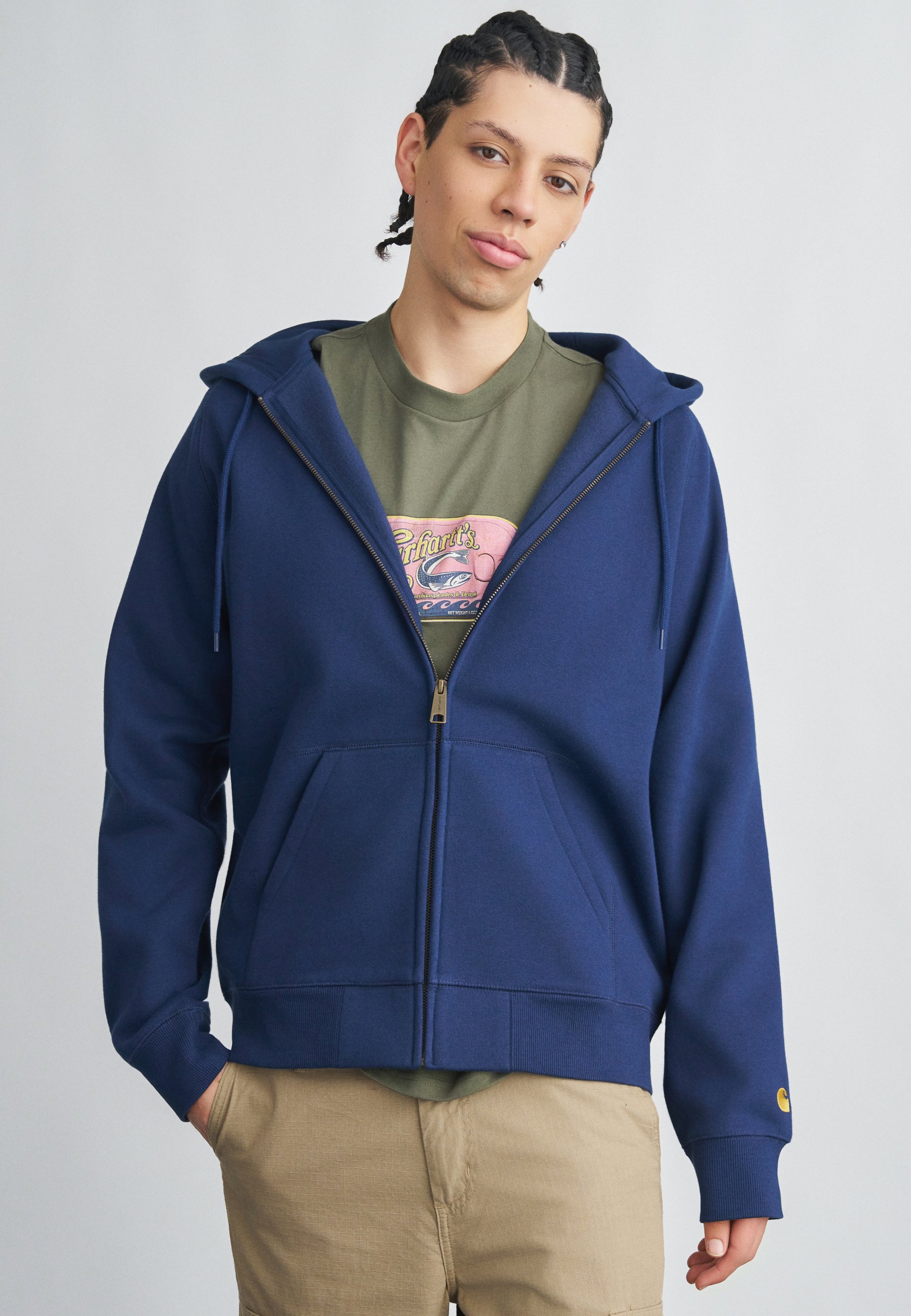 Carhartt WIP CHASE - Zip-up sweatshirt - jupiter/dark blue