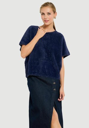 LolaLiza, SOFT BATWING-SLEEVE SWEATER SOFT BATWING-SLEEVE SWEATER - Print T-shirt - navy basic