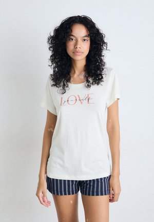 VIVANCE DREAMS BY LASCANA SHORTY - Pyjama set - white/blue
