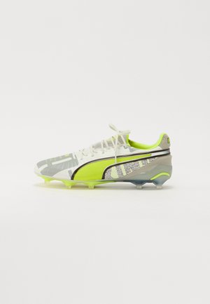 KING ULTIMATE FOREVER - Football boots artificial grass - feather gray/electric lime/white/flat light gray