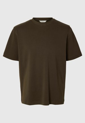 Selected, T-SHIRT REGULAR FIT - T-shirt basique - turkish coffee