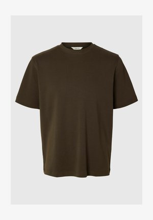 Selected, T-SHIRT REGULAR FIT - T-shirt basique - turkish coffee