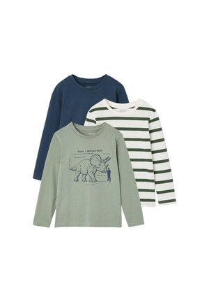 Vertbaudet, VERTBAUDET 3ER-PACK SHIRTS JUNGEN BASIC - Langarmshirt - salbeigrün