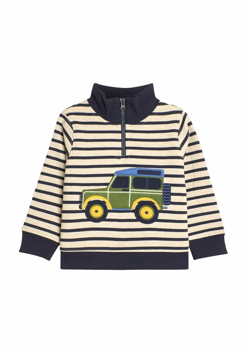JoJo Maman Bébé JEEP APPLIQUE HALF ZIP - REGULAR FIT - Ikdienas džemperis - natural