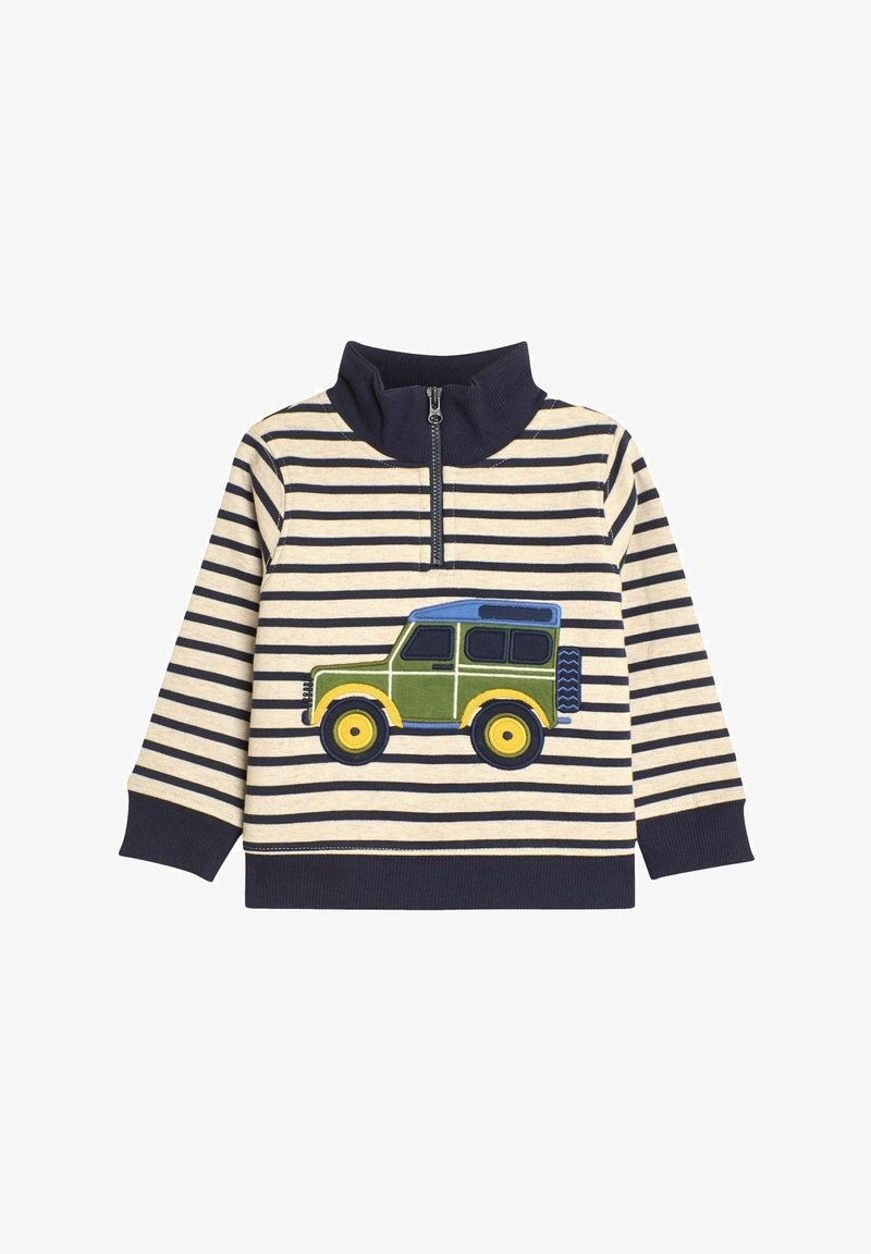 JoJo Maman Bébé JEEP APPLIQUE HALF ZIP - REGULAR FIT - Ikdienas džemperis - natural