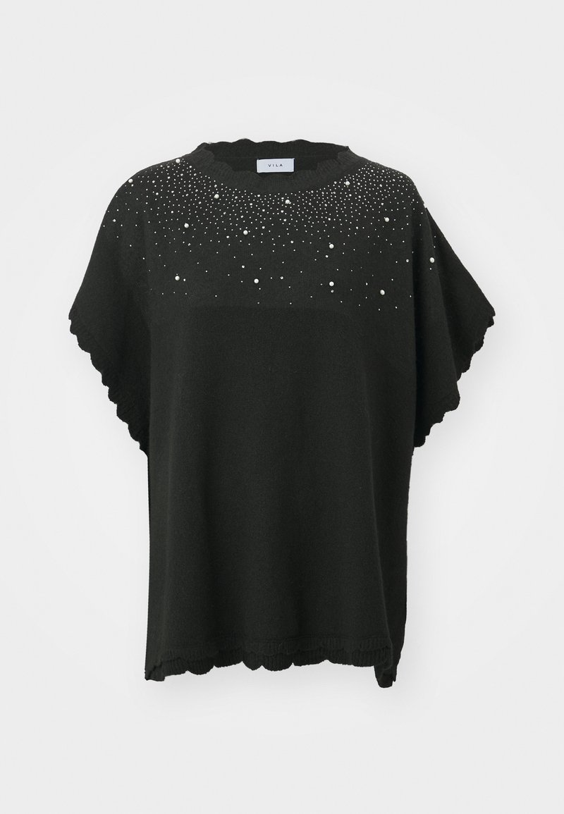 VILA VISUMM PONCHO - Skraistė - black