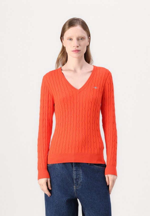 CABLE V NECK - Strickpullover