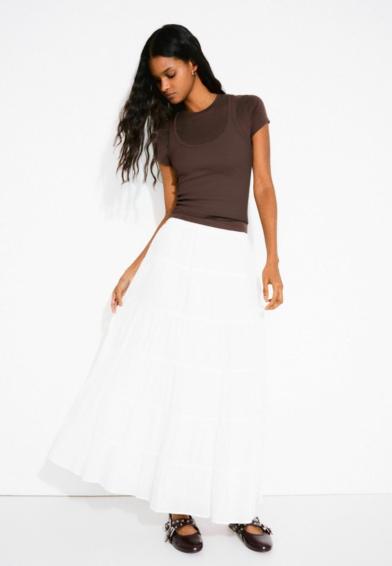 Bershka - Jupe longue - white, Agrandir