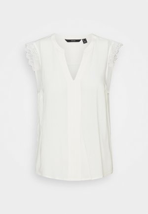 VMNADS LACE TOP COLOR - Blouse - snow white