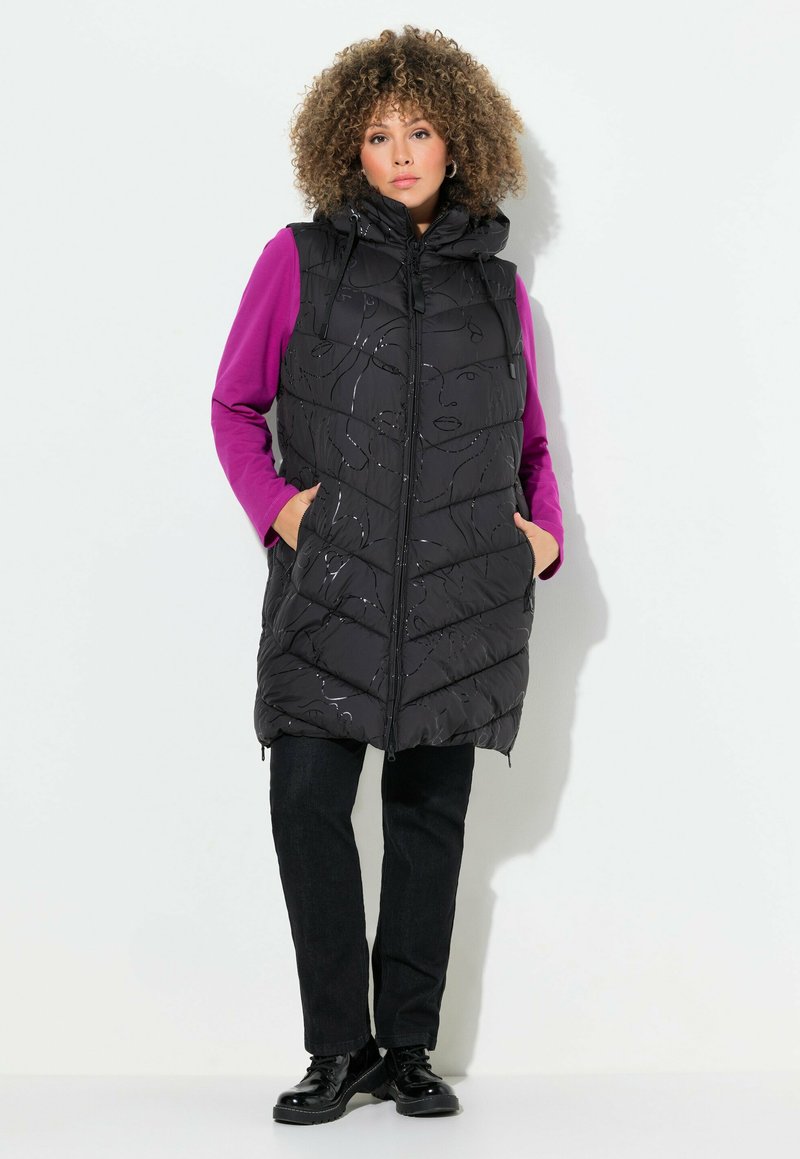 Ulla Popken HYPRAR LONG QUILTED - Väst - black