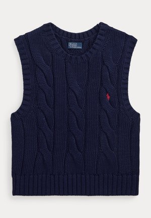 Polo Ralph Lauren, CABLE-KNIT COTTON CROPPED VEST - Jersey de punto - hunter navy