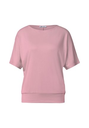 Street One, BASIC SHIRT WITH BOAT NECK AND ELASTIC WAISTBAND - T-shirt basique - vintage blush