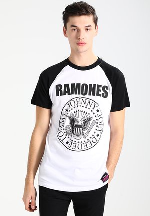 RAMONES - Nyomott mintás póló - white/black