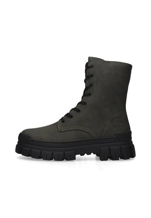 Lace-up ankle boots - khaki/schwarz