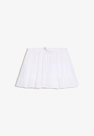 Bershka, MINI SKIRT WITH BOW WAIST TIE - sukňa v tvare A - white