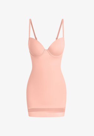 Světlounce růžové tvarovací body s nastavitelnými ramínky, hladkou látkou, tvarovanými košíčky a elegantním, těsně přiléhajícím střihem. Bezešvé okraje.