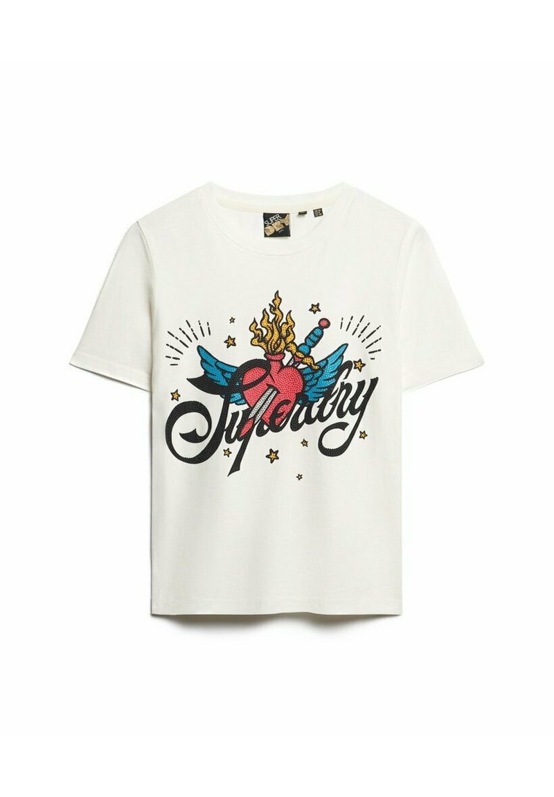 Superdry & Co T-shirt print lichtgeel Superdry & Co T-shirt print lichtgeel