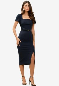 Lipsy BELTED SHORT SLEEVE MIDI - Päevakleit - navy