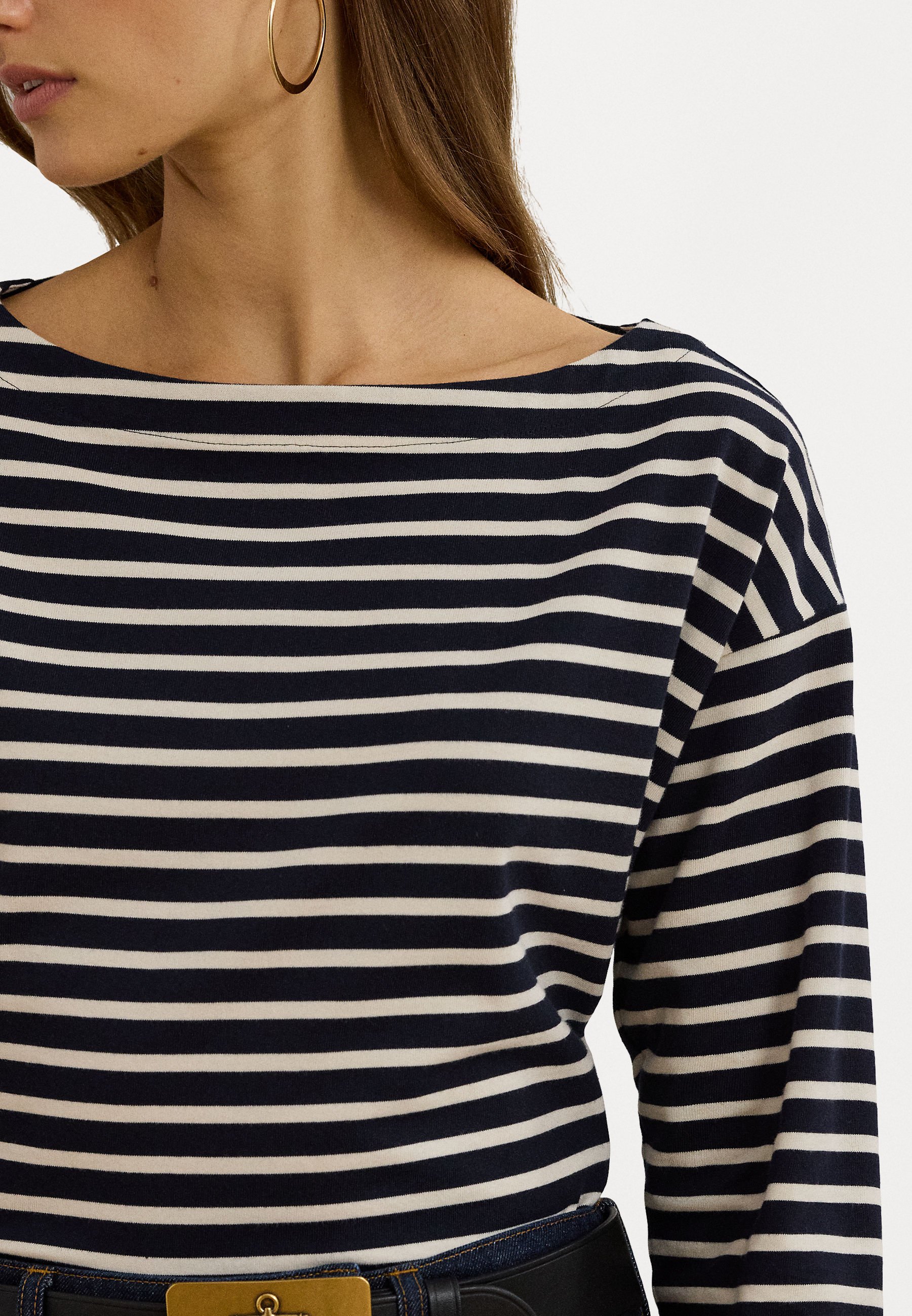 売れ筋商品|||ラルフローレン Tシャツ レディース トップス RONLEE LONG SLEEVE - Long sleeved top - navy/mascarpone cream Lauren Ralph Lauren RONLEE LONG SLEEVE - Long sleeved top