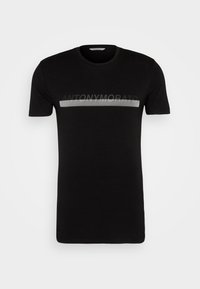 SUPER SLIM FIT WITH RUBBER INJECTION LOGO PRINT - Camiseta estampada - black