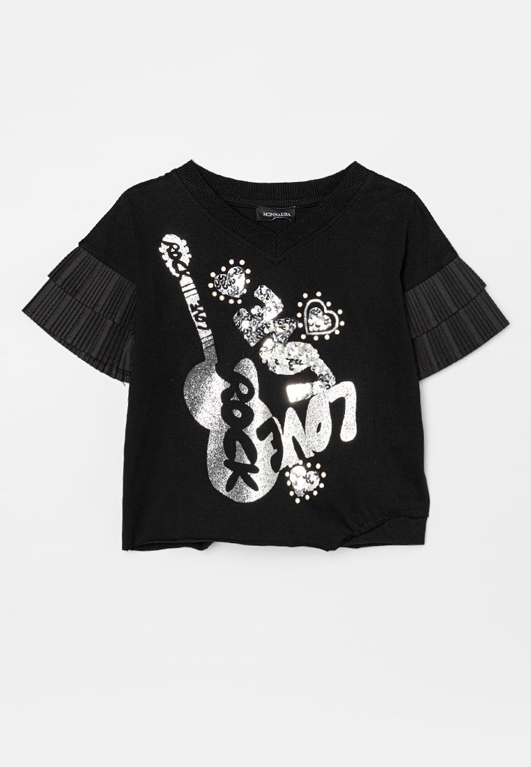 Monnalisa T-shirt print antraciet gemêleerd