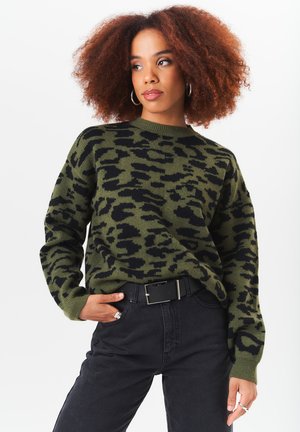 ANIMAL PRINT CREW NECK  - Jumper - khaki