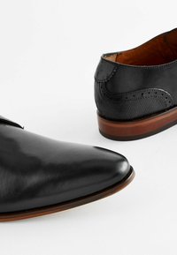 Next LEATHER SINGLE MONK SHOES - Zakelijke loafers - black