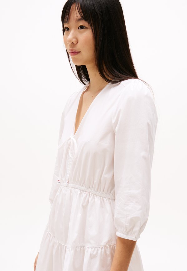 TIERED MINI DRESS - Day dress - ecru