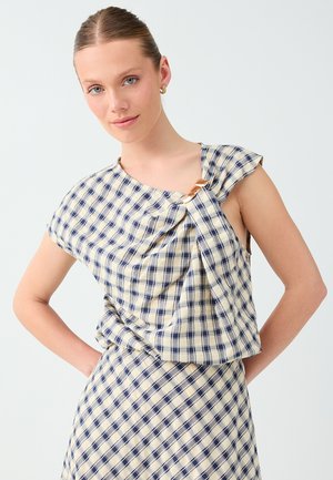 Jimmy Key, ASYMMETRIC DRAPED WOVEN BLOUSE - Camicetta - white
