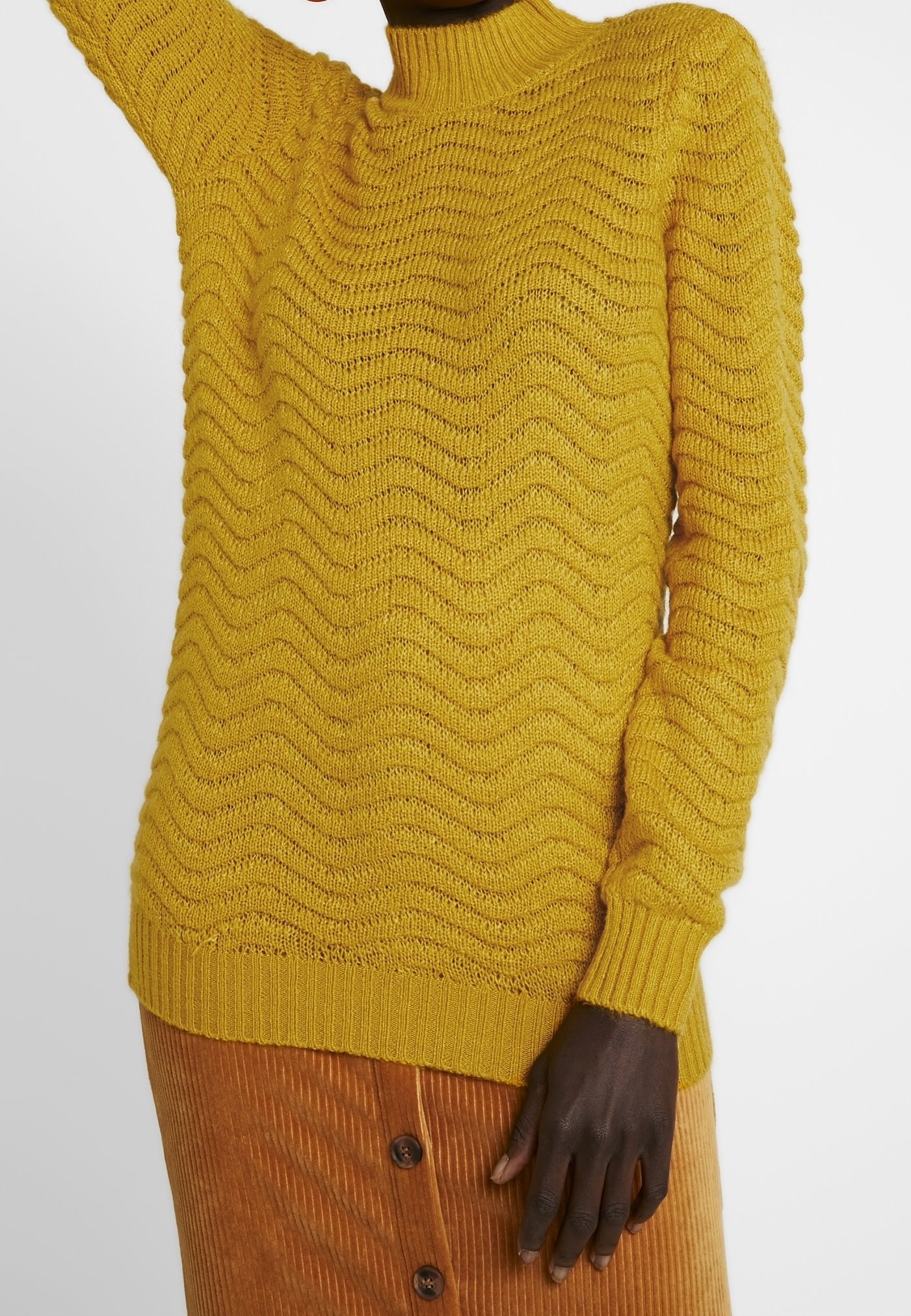 Wellenmuster Pulli Maisgelb YAS Tall Strickpullover Yellow/gelb