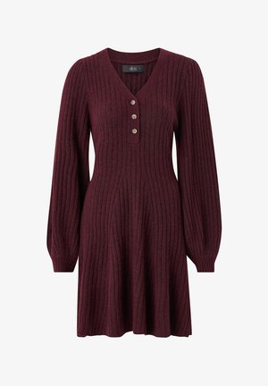 Ellos Collection, KLEID MIT RIPPSTRICK - Jumper dress - bordeaux