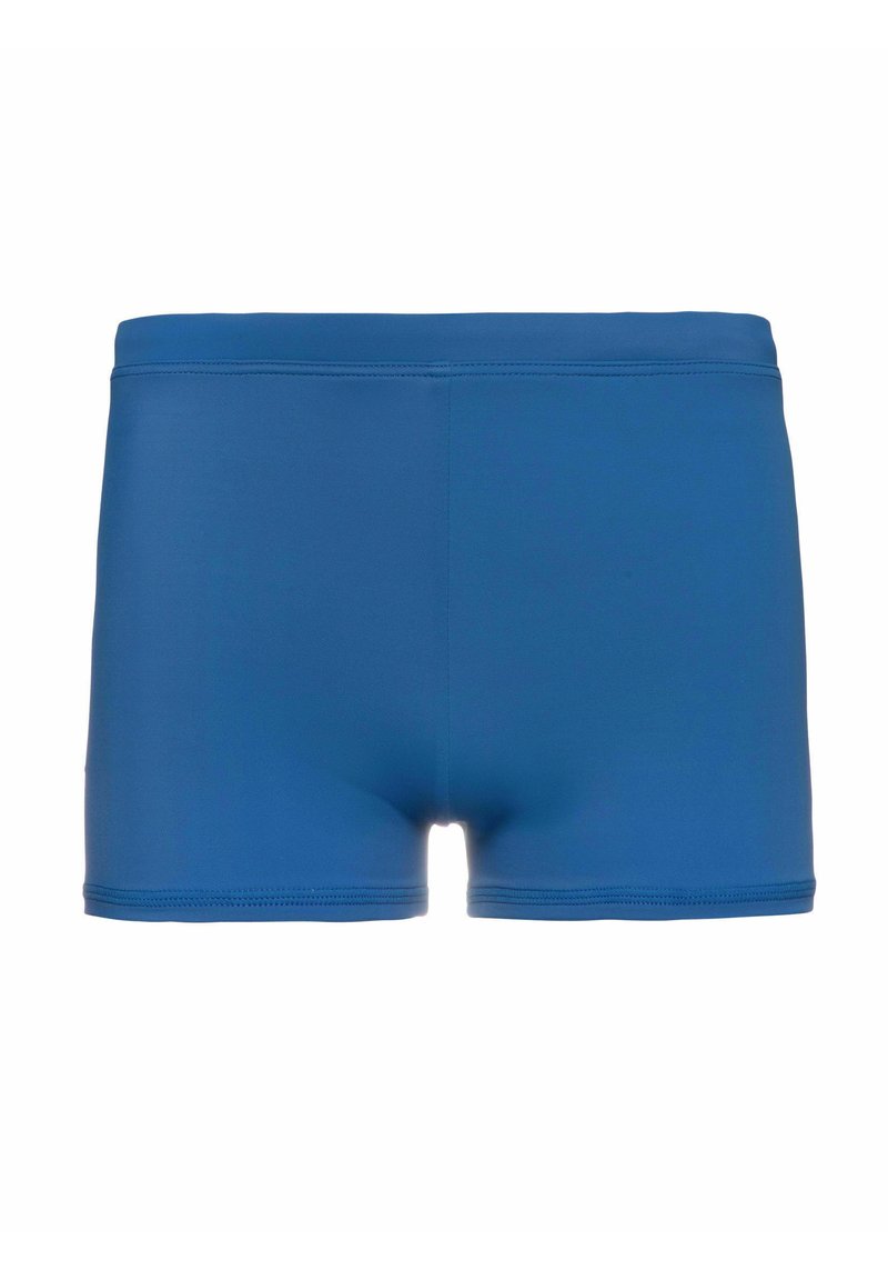 Bañador azul hecho de un material suave y elástico. Presenta una cinturilla de altura media y costuras mínimas para un aspecto aerodinámico.