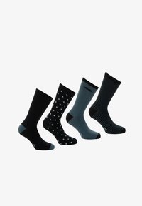 Sélectionné, noir pois gris rayé