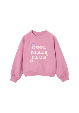 Vertbaudet, VERTBAUDET SWEATSHIRT MIT AUFNÄHERN UND SCHRIFTZUG MÄDCHEN - Sweatshirt - malve