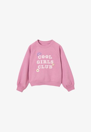 Vertbaudet, VERTBAUDET SWEATSHIRT MIT AUFNÄHERN UND SCHRIFTZUG MÄDCHEN - Sweatshirt - malve