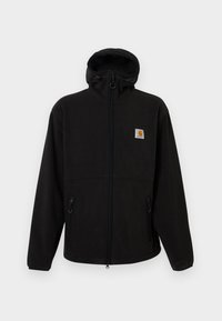 Mustmust kaelusega must fliisjakker, ees lukuga ja kahe küljetaskuga. Vasakul rinnal on väike oranž logopatch.