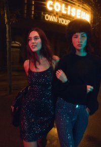 Bershka SEQUINNED  - Koktejlové šaty / šaty na párty - dark blue