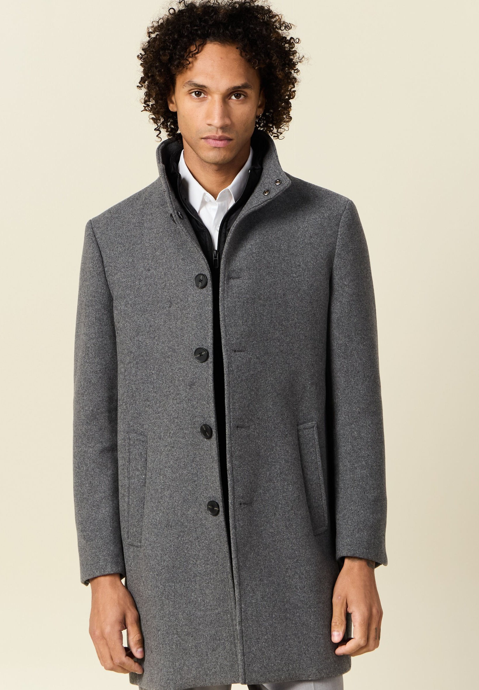 Street One MEN IN-OPTIK - Classic coat - grau/metallic grey - Zalando