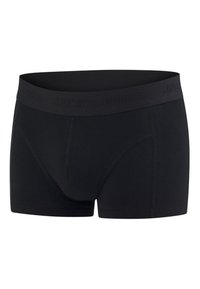 Zwarte katoenen boxershorts met een gestructureerde elastische tailleband met "JACK & JONES" branding, ontworpen voor een aansluitende pasvorm.
