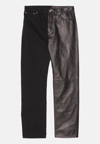 PANTS POCKETS UNISEX - Leather trousers - black