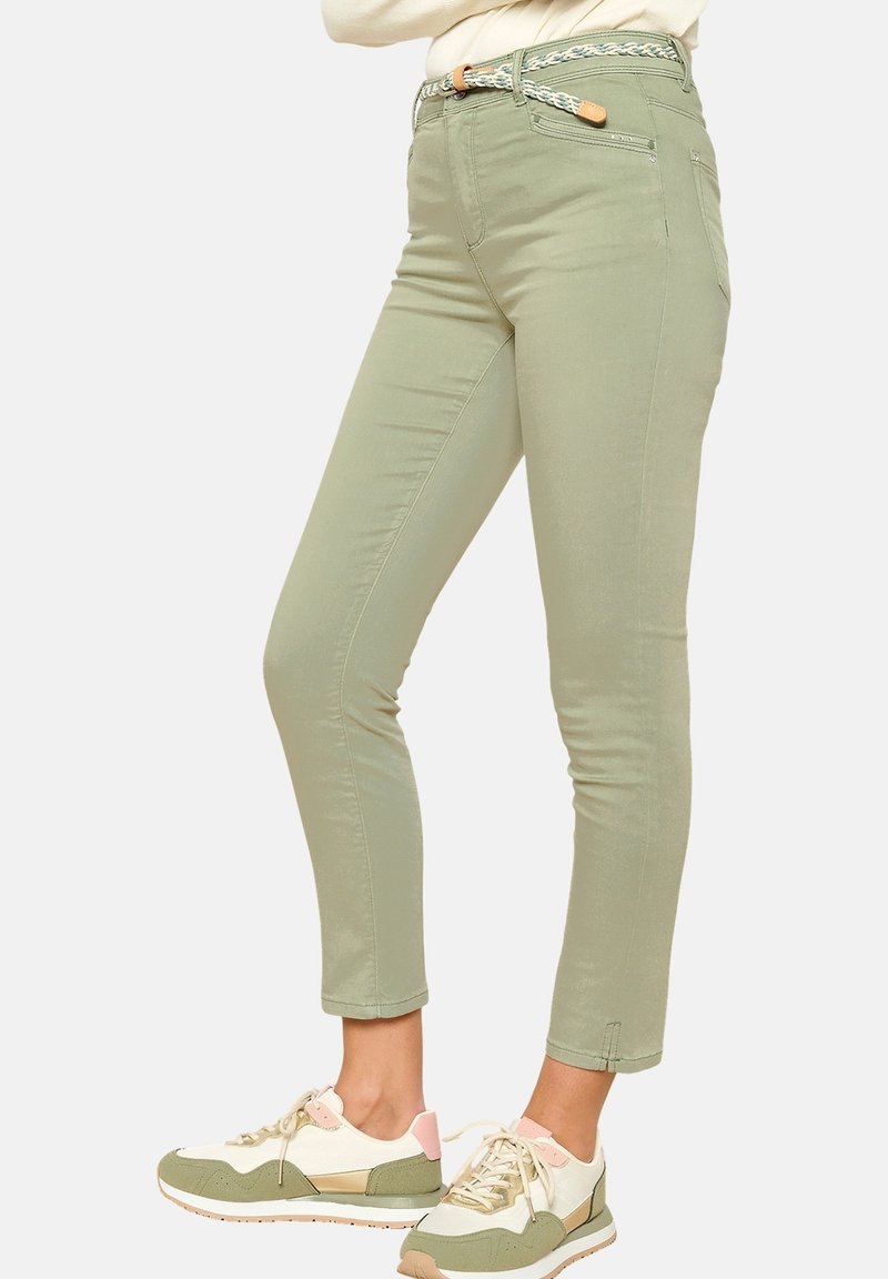 LolaLiza WITH BELT - Oprijete (skinny) kavbojke - khaki faded