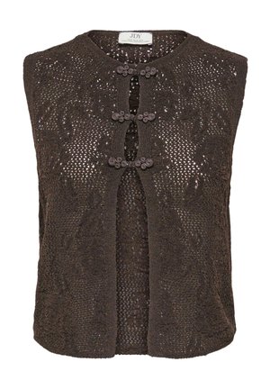 JDY STRICKJACKE JDYCHRISTA STRICKJACKE - Gilet - chocolate torte