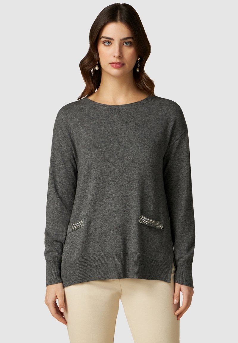 Pullover Donna SANGTREE In Misto Cashmere (28%) Grigio, Collo Alto, Maniche Lunghe, Taglia XXL (56/58 IT) - 3