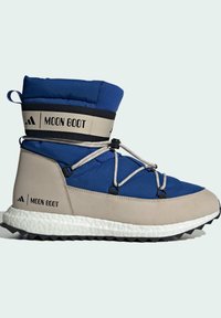 Blå och grå Moon Boot med vadderad ovandel, syntetiska material, snörning och texturerad gummisula med mönster för bra grepp.